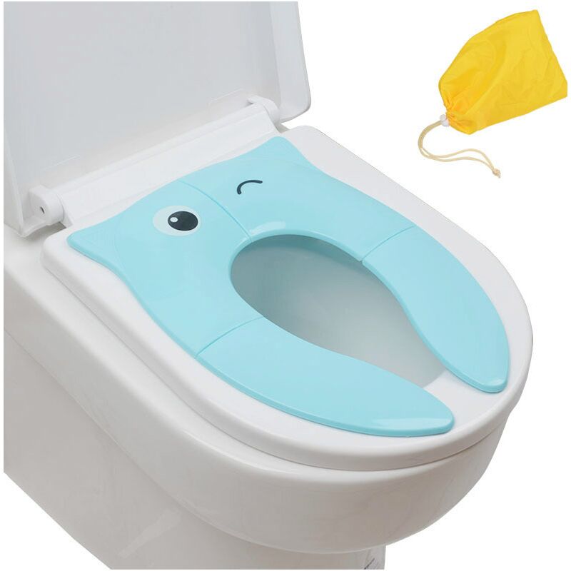 Randaco Siège de Toilette Pliable Réducteur de Toilette Réducteur WC Reducteur  toilette enfant avec Marche Coussin