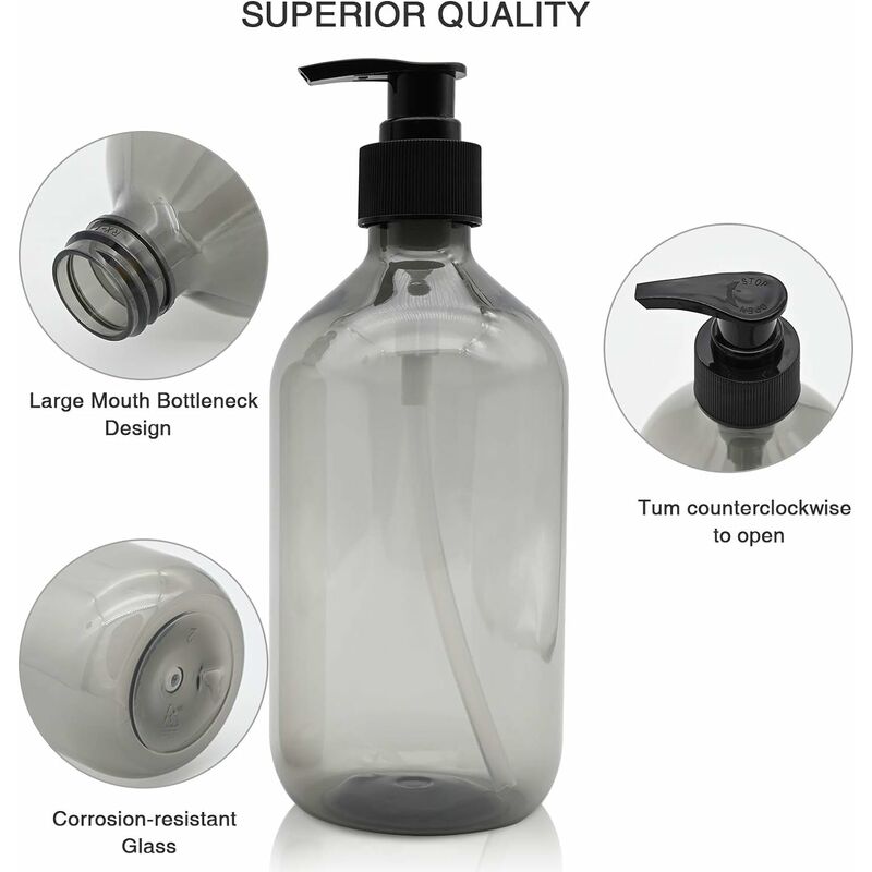 Distributeur Savon, 2 Pièces Flacon Pompe Vide 500ml, Distributeur