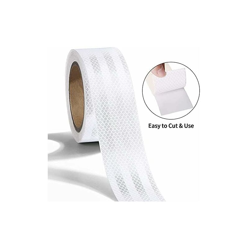 Ruban Réfléchissant Blanc5cm15m Ruban Réflecteur Imperméable Ruban  d'Avertissement Auto-adhésif Ruban de Sécurité-Bande d'Avertissement  Visible pour Véhicules, Vélos, Extérieur, Voitures