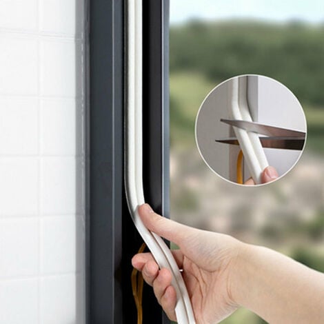 Joint de brosse coupe-froid pour fenêtre et porte, bande d'étanchéité  isolante en feutre auto-adhésive, bande d'étanchéité anti-vent,  anti-insectes(99mm/Gris)