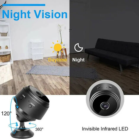 Vidéosurveillance Mini Caméra Espion WiFi HD 1080P Secrètes la Maison  Intérieure Extérieure pour Android IOS（Noir） - Équipements et sécurité pour  la maison - Achat & prix