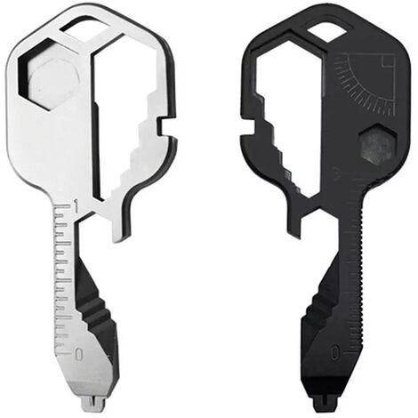 Outil clé multifonction, Outil clé extérieur, Ouvre-bouteille en acier  inoxydable 24 en 1, Mini clé portable