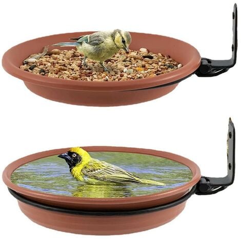Set de 2 mangeoires, 2 plateaux, 2 supports Mangeoires pour oiseaux  d'extérieur, étangs pour oiseaux