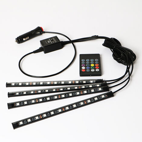 4 PCS Lampe Voiture Interieur USB Rubans LED Lampe Décoration