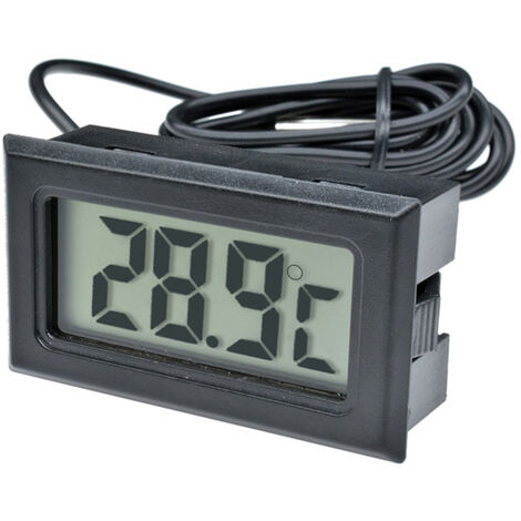 (2X Noir 2X Blanc,46x28x15mm)Mini Digital LCD Thermomètre Température avec  Sonde de Température Capteur Testeur