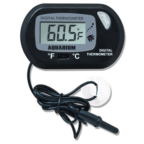 Petit Thermomètre Numérique d'aquarium avec Ventouses & Sonde et Batterie,  LCD Thermomètre d'Aquarium pour Aquarium Marin, Incubateur, Réservoir de  Reptiles