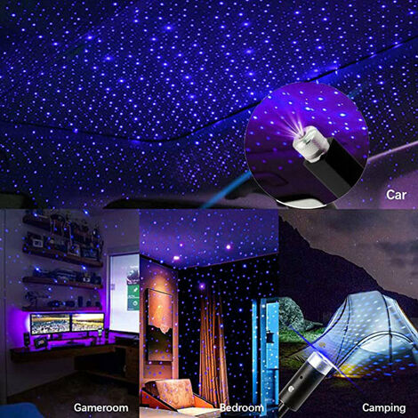 Plafonnier LED USB ciel étoilé, pour intérieur de voiture, lampe  d'ambiance, lampe de toit, projecteur