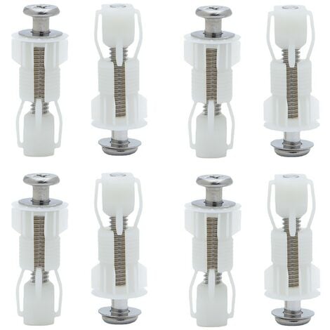 8pcs Vis D'expansion pour Couvercle de Toilette Fixation Abattant WC Vis  pour Lunette Toilette Ensemble de Fixation Pièces de Rechange pour  Couvercle