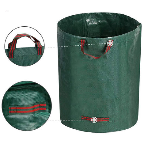 3 x 272L Sacs à déchets de jardin, étanche Heavy Duty Grande Sacs avec  poignées, pliable et réutilisable