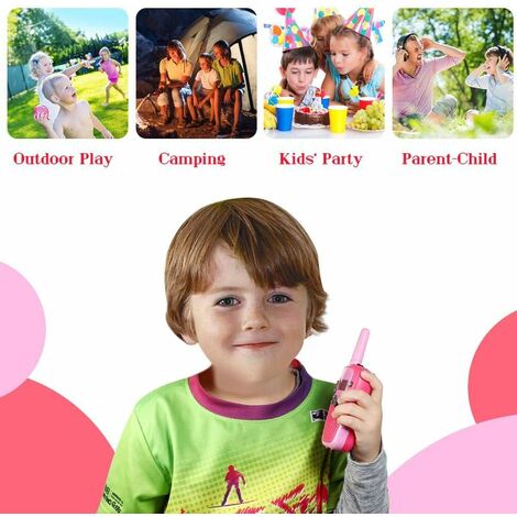 Talkie-walkie pour enfants, 2pcs Talkie-walkie rechargeable pour enfants, 5  miles longue portée pour garçons, filles, tout-petits, 3-12 ans (rose +  rose)
