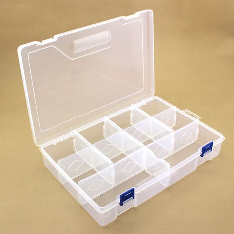 10Grids（30205.8CM）-Boite Rangement Plastique Compartiment, Boite  Compartiment, Petite Boîte de Rangement Transparente Boite Plastique