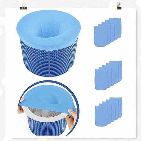 Chaussettes Skimmer Piscine Pool Socks - 10 Pièces Bleues durables en Nylon  élastique pour Panier, Filet filtres