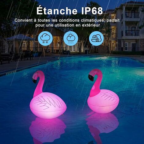 Lumières Flottantes de Piscine Flamingo, Boule Solaire Exterieur Jardin,  Boule Lumineuse Exterieure Solaire Gonflable, Lampe Solaire Etanche LED