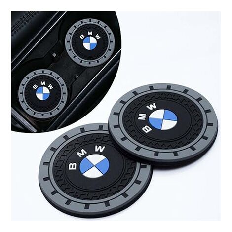 Cotree Lot de 2 sous-verres pour porte-gobelets de voiture, adaptés à  l'insert de porte-gobelets BMW, sous-verres antidérapants de voiture  d'accessoires intérieurs, adaptés pour BMW X1 X2 X3 X4 X5 X6 X7 2