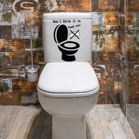 Stickers salle de bain - Sticker salle de bain - Sticker porte - Autocollant  de porte - Stickers toilette - decoration toilettes - 30CM x 20CM - Sticker  Mural Noir : : Cuisine et Maison