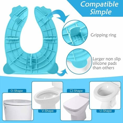 (Bleu) Siège de toilette grenouille pliable pour bébé, voyage pour  enfant/nourrisson, siège de toilette pour enfant facile à transporter