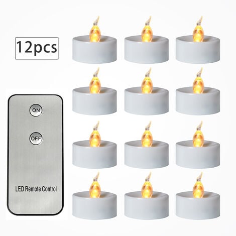 Lot de 12 Bougies Électriques LED - Rechargeable - Flamme