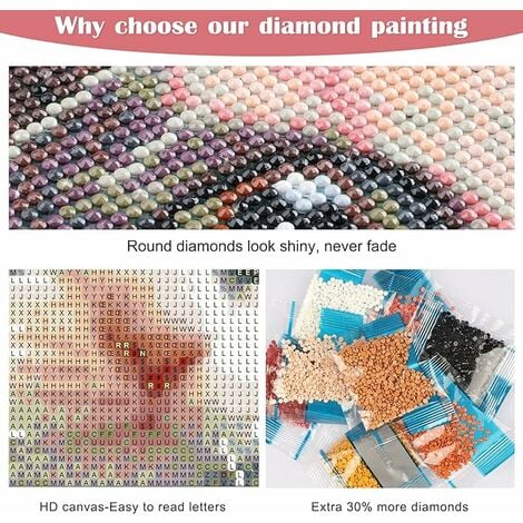 DIY 5D Diamond Painting by Number Kit,broderie diamant kit complet plein  Mignon Chat Cristal Strass