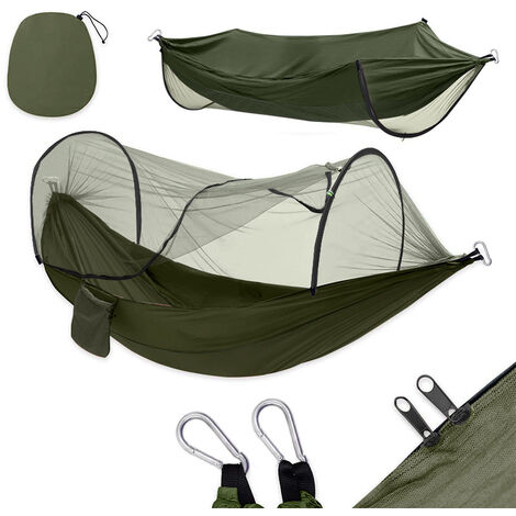 NATUREFUN Hamac de Voyage Ultra-léger Camping avec moustiquaire| 300 kg de  capacité de Charge, Respirant, séchage Rapide en Nylon pour Parachute | 2