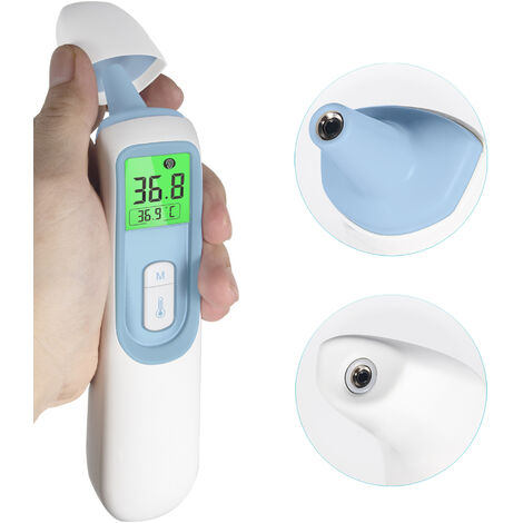 Thermomètre frontal adulte Thermomètre infrarouge avec alerte de fièvre 2  en 1 Thermomètre frontal sans contact avec fonction mémoire, écran LCD