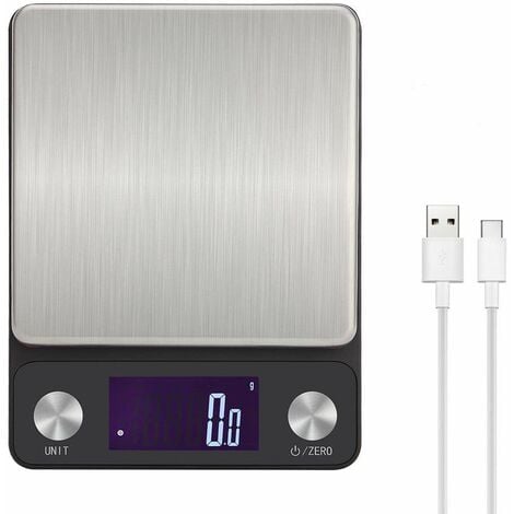 Blue Dream Balance De Cuisine, Balance Électronique Numérique, Rechargeable  Par USB, Haute précision (Noir 5kg)