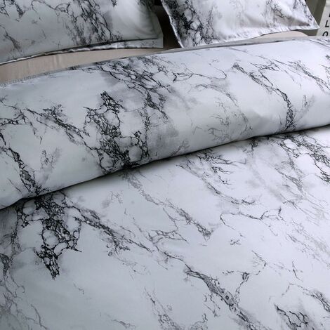 Drap-housse marbre 90 x 200 cm motif marbre noir et blanc drap-housse en  microfibre