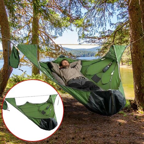 Blue Dream Hamac de camping en plein air avec moustiquaire lit suspendu  balançoire de sommeil portable
