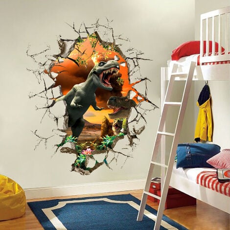 50x50cm Stickers muraux Chambre Adulte - Adhesif Mural Effet 3D Sticker  Mural -Dinosaure effrayant- Stickers Muraux Cuisine 