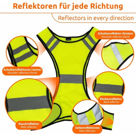 1x Gilet de Course à Pied réfléchissant Gilet Haute visibilité Enfants  Femmes Gilet de Protection Course à Pied Bandes réfléchissantes Gilet de