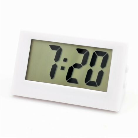 Blanc Horloge Digitale, Petite Horloge, Mini, utilisable comme Horloge de  Voiture ou Horloge de Table, 5
