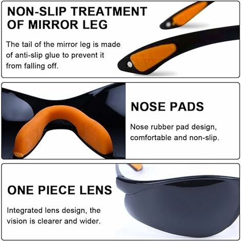 noir 12 Lunettes-masque de sécurité lunette de protection travail lunette  de protection Surlunettes de Protection