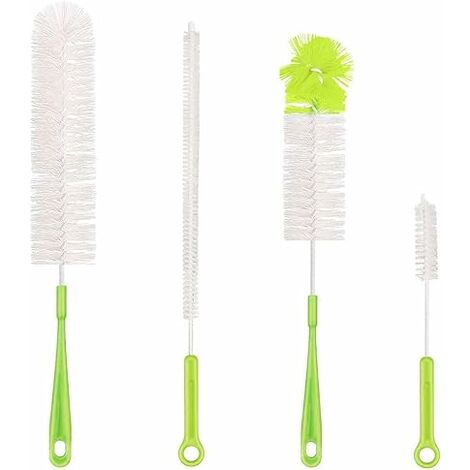 Brosse de nettoyage pour gobelets, manche long en bois, accents en