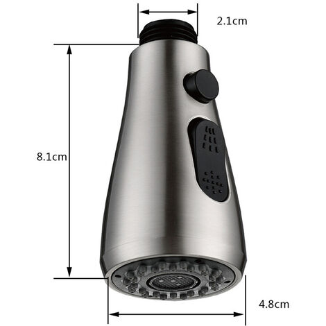 CREA 3 fonctions Tête de pulvérisation de robinet de cuisine pièce de  rechange uniquement pour connecteur G1/2 buse de pulvérisation de rechange  tête de robinet de cuisine bec de pulvérisation noir 