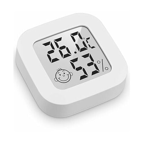 Mini Thermomètre Blanc Hygromètre Intérieur Digital à Haute Précision,  Moniteur de Température et Humidimètre, Thermo Hygromètre