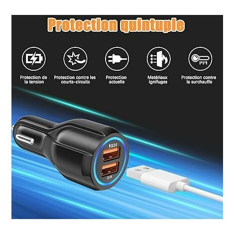 Chargeur rapide rétractable pour voiture, câble USB de type C, adaptateur  allume-cigare, 100W, 4 en 1, compatible avec Samsung et iPhone - AliExpress