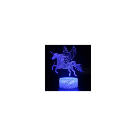 Blue Dream Veilleuse licorne pour enfants, lampe 3D，16 couleurs