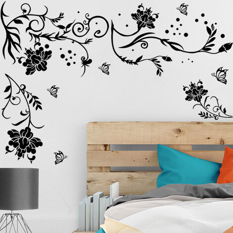 Un ensemble d'autocollants muraux tigre fille papillons Sticker mural  décoration murale pour salon chambre bureau