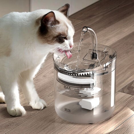 pompe fontaine à eau pour chat Mini pompe de fontaine à boire pour animaux  de compagnie 2,4 l fontaine à eau automatique pour chat avec LED  accessoires de fontaine à boire pour