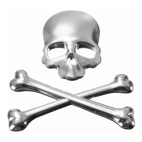 3D Metal Skull Autocollant de Voiture,2 pièces Autocollants Tête de Mort  stickers 3d voiture autocollant moto autocollant d'insigne d'emblème Car