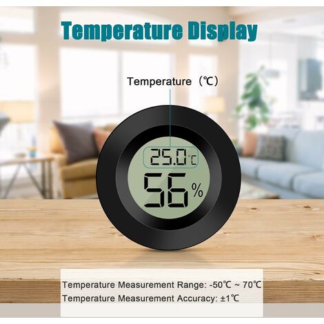 Moniteur de température et d'humidité - Jauge de température intérieure  numérique ronde - Mini capteur de température, moniteur de température