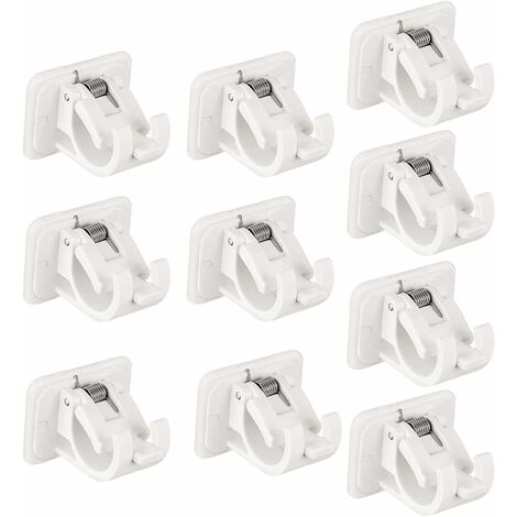 Support de Tringle à Rideau, Lot de 12 Support Rideau sans Percage Crochets,  Support Tringle Rideaux, Porte-tringles de Montage Supports de Tringle  Auto-adhésifs pour Chambre à Coucher, Cuisine