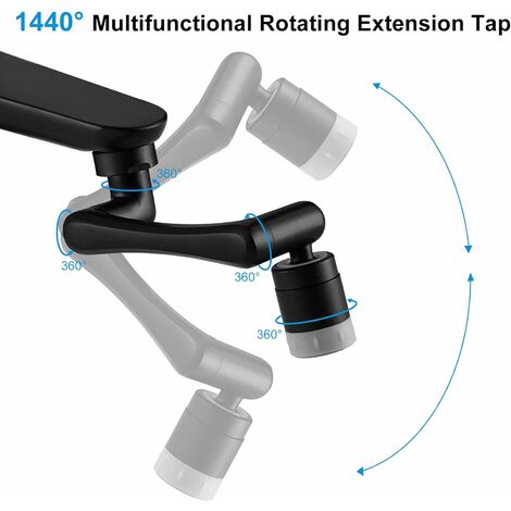 2 Pcs Robinet à Rallonge Rotatif Multifonctionnel 1440 Extension