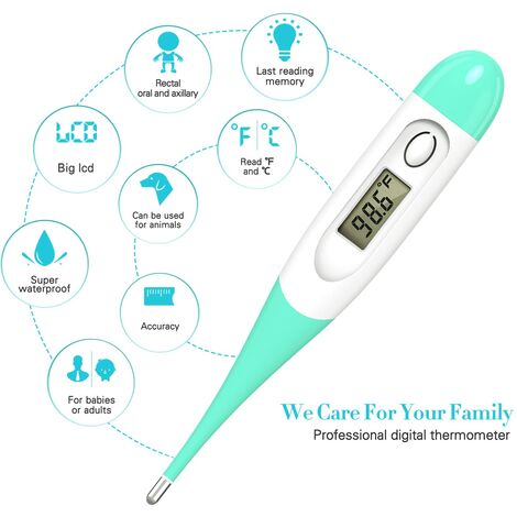 Thermomètre Bébé Médical Étanche Numérique Thermomètre Oral Rectale  Axillaire Professionel pour Bébé Enfant Adulte