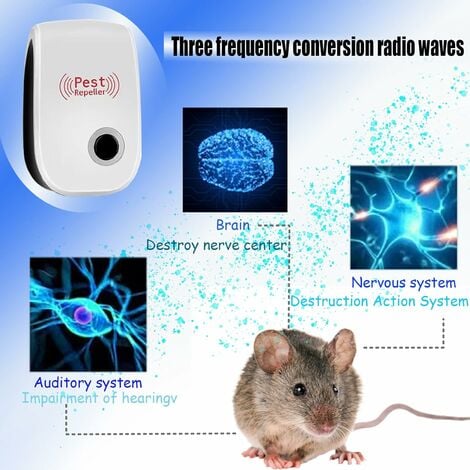 Ultrason Souris et Rats, 4 Modes Ultrasons Anti Rongeurs avec