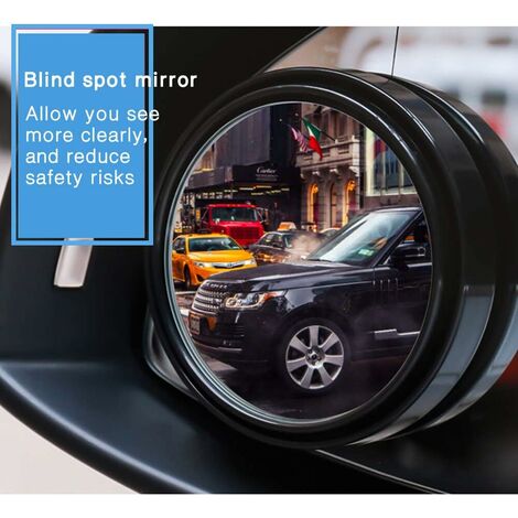 Lot de 2 rétroviseurs d'angle mort de voiture - Réglable à 360° - Petit  miroir rond universel - Assistance inverse - En verre HD - Pour voitures,  SUV et camions : : Auto