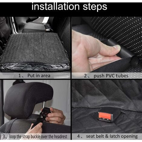 Tapis de coffre de voiture pour chien avec ceinture de sécurité,  imperméable et antidérapant pour coffre de voiture avec protection latérale  et