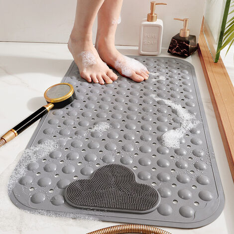 Tapis de bain antidérapant Tapis de douche anti-moisissure Tpe Salle de  bain Baignoire Tapis de douche au sol Antidérapant Antibactérien avec  aspiration S Trou de drainage