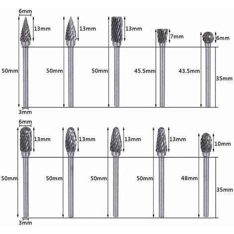 Fraise Rotative En Alliage Dacier Au Tungstène, Tige De 6mm, Acier Au  Tungstène Pour Le Travail Du Bois, Le Perçage, La Sculpture Sur Métal, La  Gravure, Le Polissage, 1 Pièce - Outillage