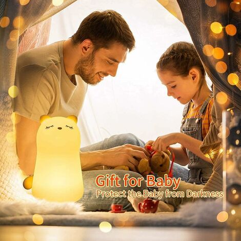 Veilleuse Enfant,Veilleuse Bebe,Veilleuse Chat LED Rechargeable,Lampe  Portable Multicolore Fille,Lamp Silicone Tactile 7 Couleur 37