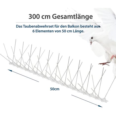 Ensemble de 6 pointes anti-oiseaux en cinq rangées fabriqué en